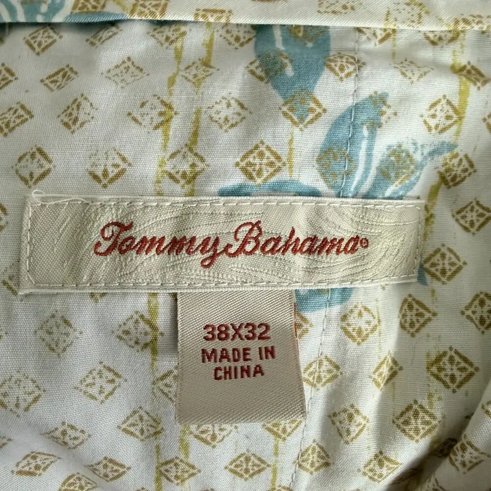 Tommy Bahama Mens Wool Blend Chinos 38x32 Tan Classic Business Preppy